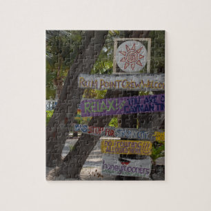 Sign post Rum Point Grand Cayman Jigsaw Puzzle