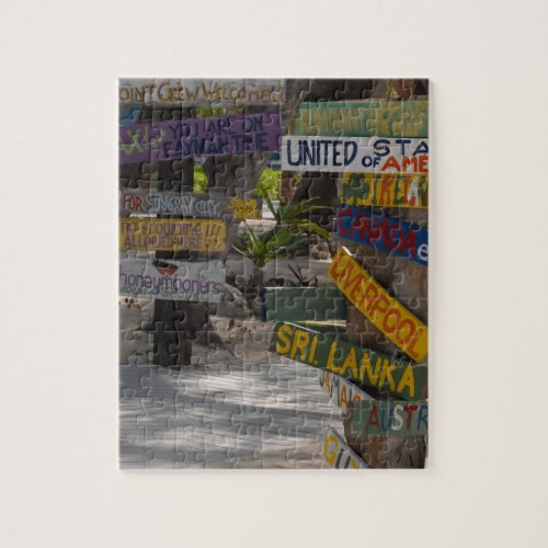Sign Post Rum Point Grand Cayman Jigsaw Puzzle
