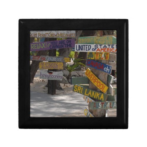 Sign Post Rum Point Grand Cayman Keepsake Box