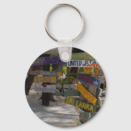 Sign Post Rum Point Grand Cayman Keychain