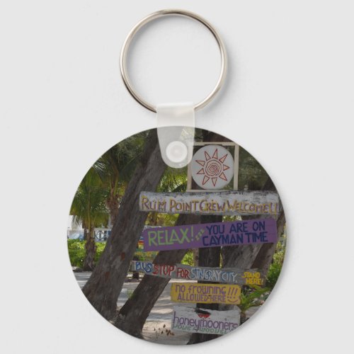 Sign post Rum Point Grand Cayman Keychain