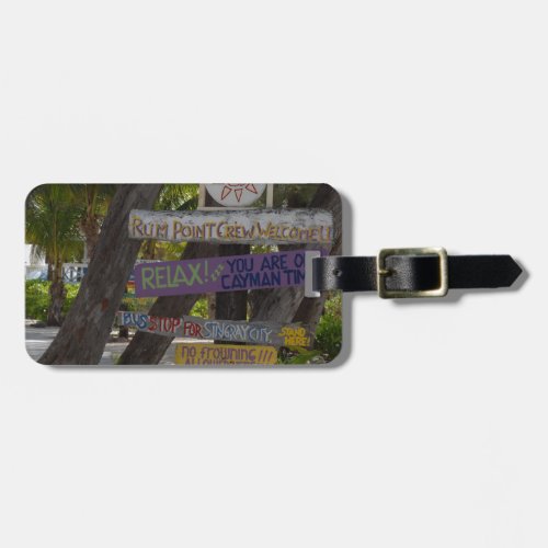 Sign post Rum Point Grand Cayman Luggage Tag