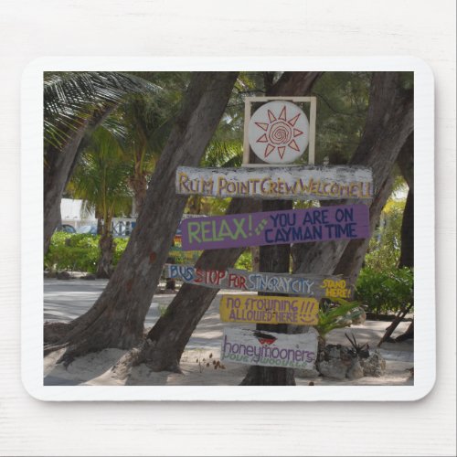 Sign post Rum Point Grand Cayman Mouse Pad
