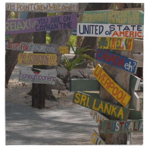 Sign Post Rum Point Grand Cayman Napkin