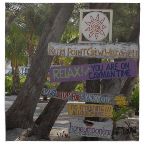 Sign post Rum Point Grand Cayman Napkin