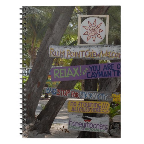 Sign post Rum Point Grand Cayman Notebook