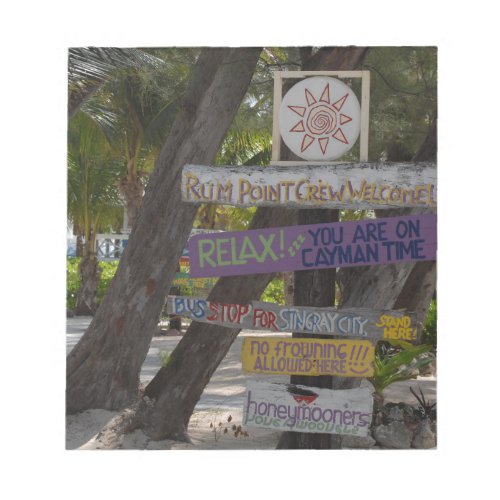Sign post Rum Point Grand Cayman Notepad