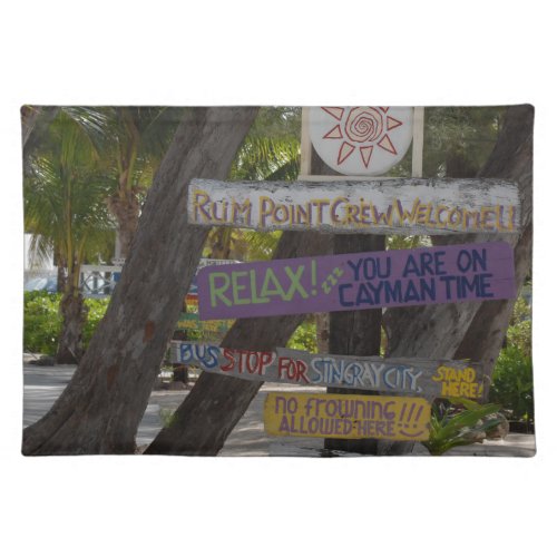 Sign post Rum Point Grand Cayman Placemat