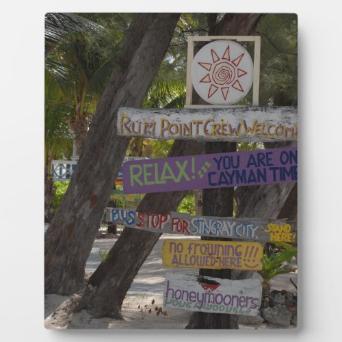 Sign post Rum Point Grand Cayman Plaque