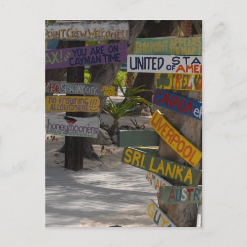 Sign Post Rum Point Grand Cayman Postcard