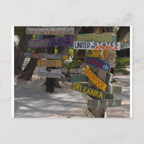 Sign Post Rum Point Grand Cayman Postcard