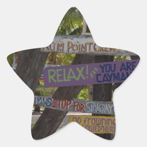 Sign post Rum Point Grand Cayman Star Sticker