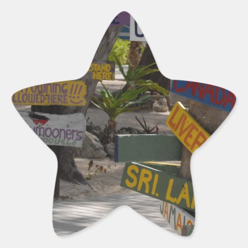 Sign Post Rum Point Grand Cayman Star Sticker