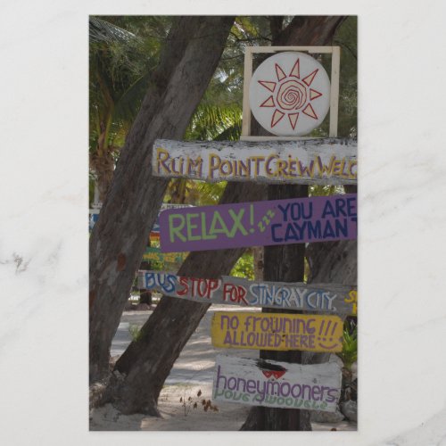 Sign post Rum Point Grand Cayman Stationery