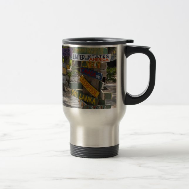 Sign Post Rum Point Grand Cayman Travel Mug (Right)