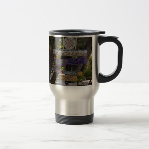 Sign post Rum Point Grand Cayman Travel Mug