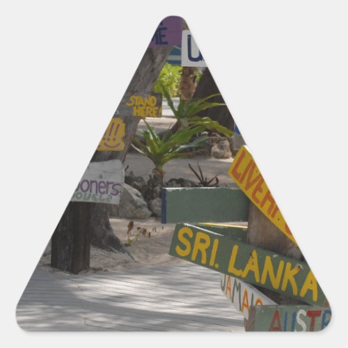 Sign Post Rum Point Grand Cayman Triangle Sticker