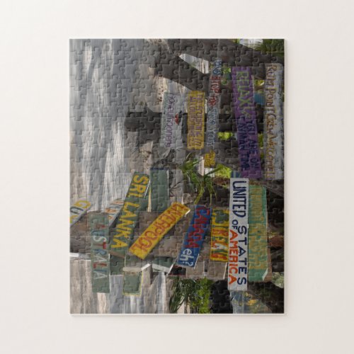 Sign Posts at Rum Point Grand Cayman Jigsaw Puzzle