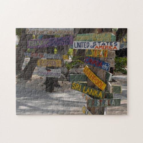 Sign Posts at Rum Point Grand Cayman Jigsaw Puzzle