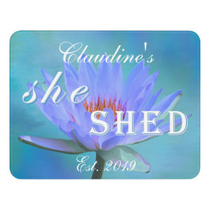 Sign She Shed Shades of Blue Water Lily Acrylic