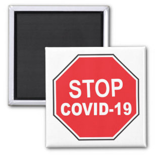 Sign - stop covid-19 magnet