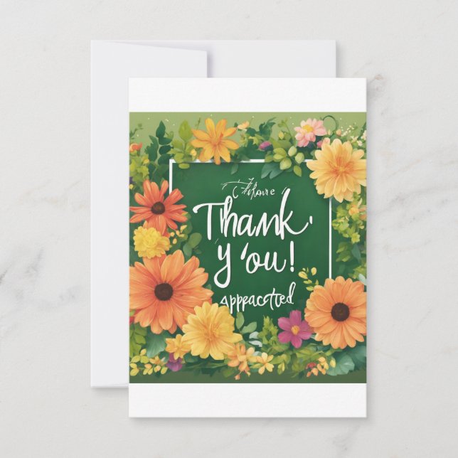sign that says "Thank you! You are appreciated" wi Thank You Card (Front)