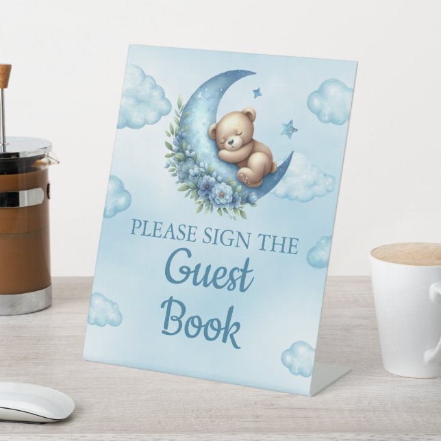 Sign The Guest Book Teddy Bear Over The Moon (In SItu)