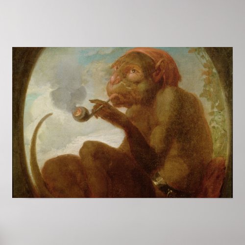 Sign with a monkey smoking a pipe