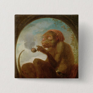 Sign with a monkey smoking a pipe button