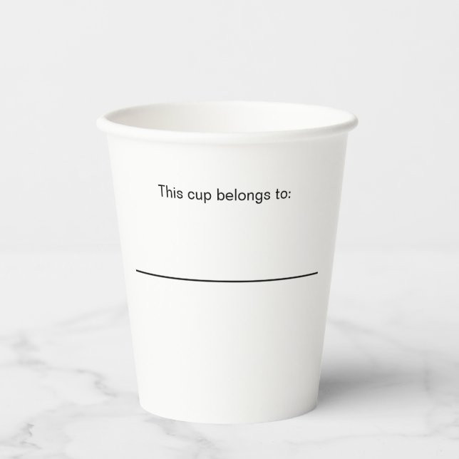 Sign Your Name  Paper Cups (Front)
