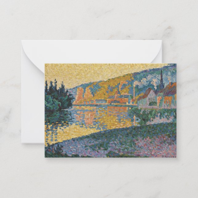 Signac - The Andelys, Setting Sun, Opus 135 Note Card (Front)