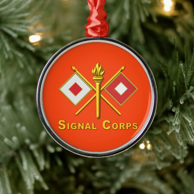 Signal Corps Christmas Metal Ornament (Tree)