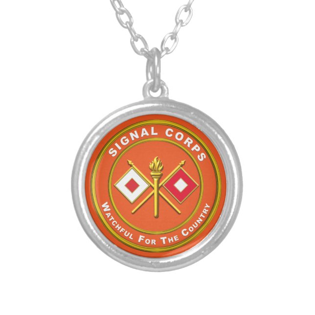 Signal Corps  Silver Plated Necklace (Front)