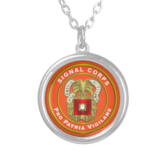 Signal Corps  Silver Plated Necklace (Front)