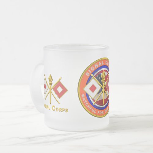 Signal Corps Veteran  Frosted Glass Coffee Mug