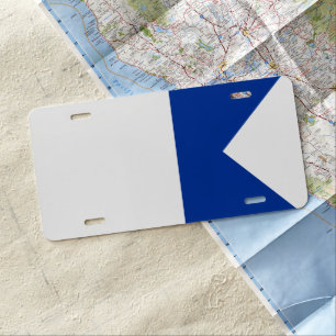 Signal flag Alpha License Plate