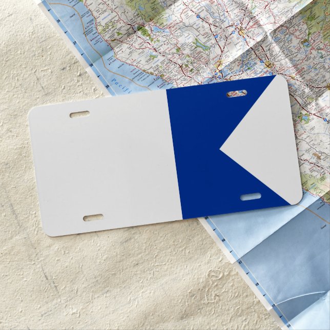 Signal flag Alpha License Plate (In Situ)