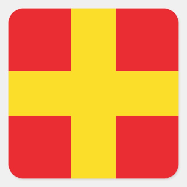Signal Flag Letter R (Romeo) Square Sticker (Front)