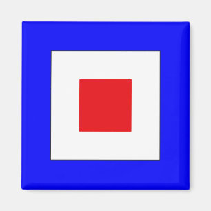 Signal Flag Letter W (Whiskey) Magnet