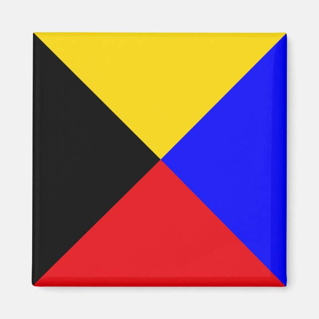 Signal Flag Letter Z (Zulu) Magnet (Front)