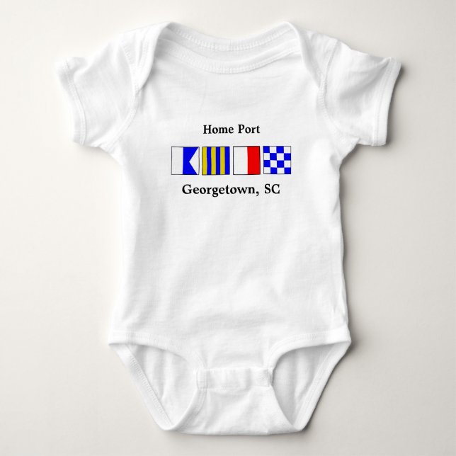 Signal Flag Port of Georgetown Baby Body Suit Bodysuit (Front)