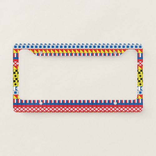 Signal Flags pattern_I Love To Sail License Plate Frame