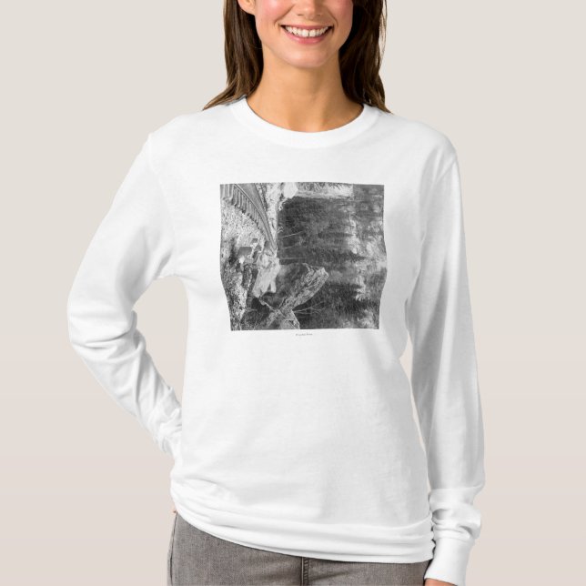 Signal Rock Near Railroad Track Photograph T-Shirt (Front)