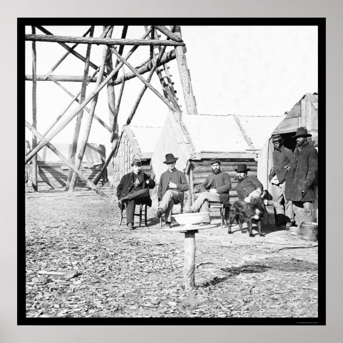 Signal Tower Officers in Bermuda Hundred, VA 1865 Print