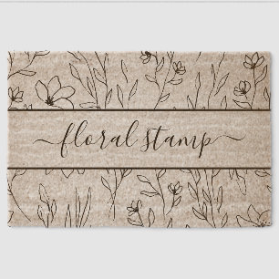 Signature among floral texture fiber doormat