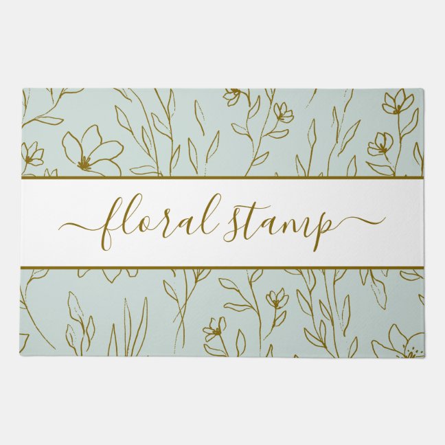 Signature among floral textures doormat