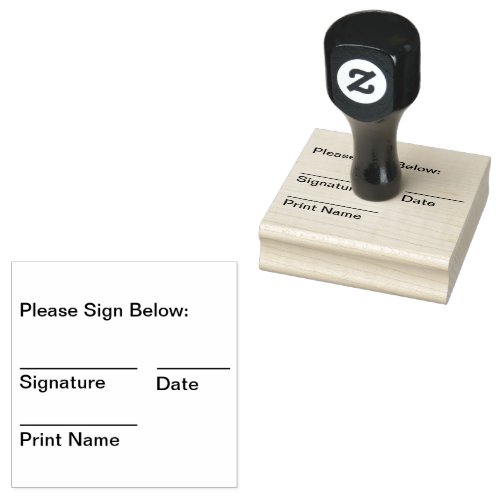 Signature and Date Rubber Stamp