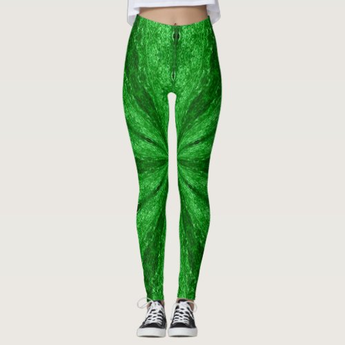 Signature Ariel Winter Green Marble Mandala Yoga Leggings