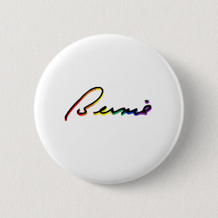 Signature Bernie Sanders Pride Rainbow - LGBT Poli Pinback Button