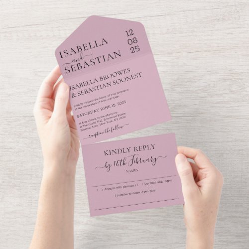Signature Blush Pink Wedding Kindly Reply